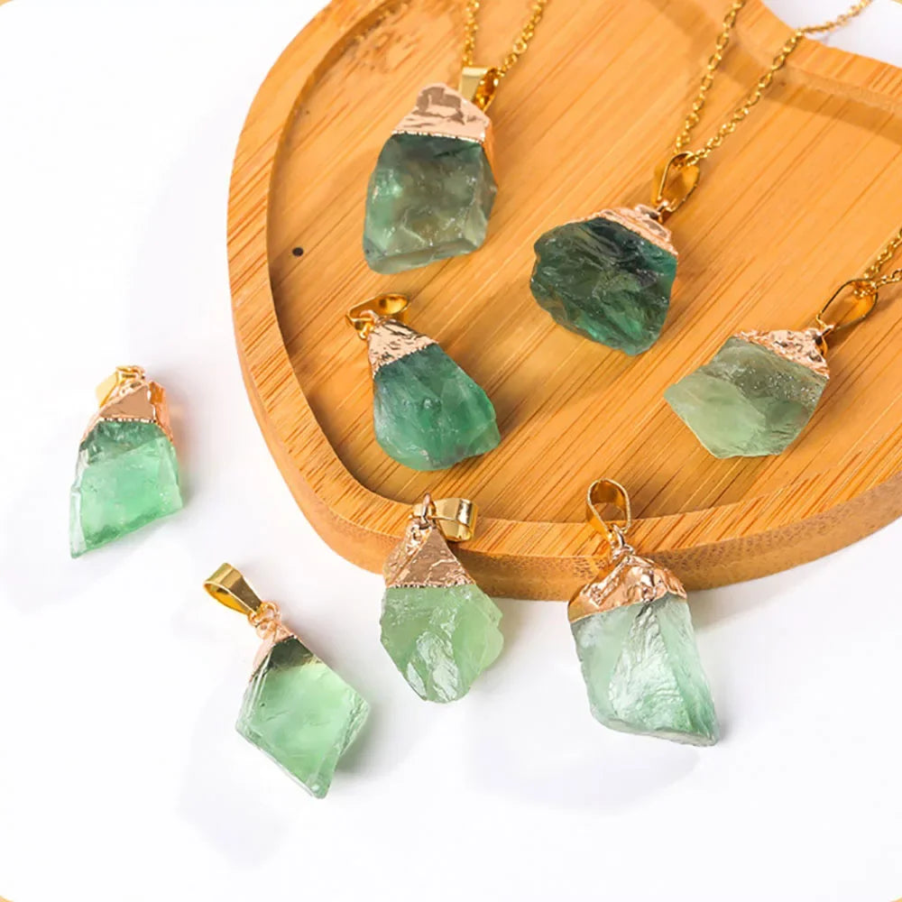 Natural Fluorite Crystal Healing Necklace