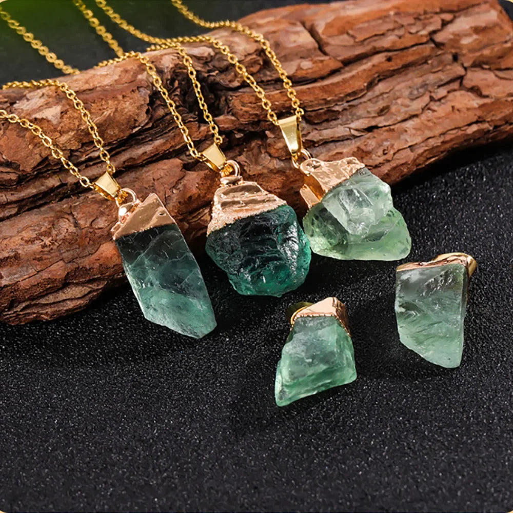 Natural Fluorite Crystal Healing Necklace