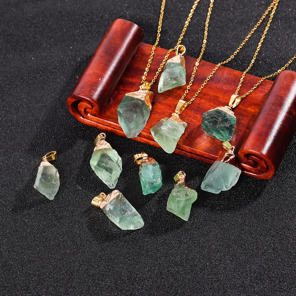 Natural Fluorite Crystal Healing Necklace