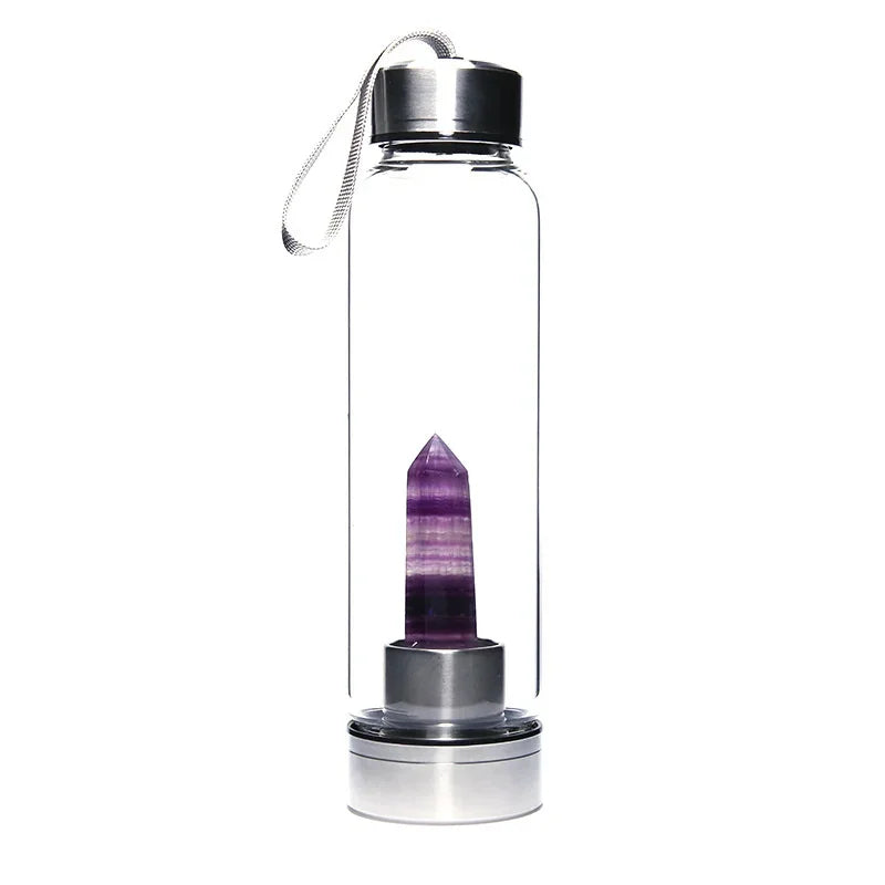 Natural Crystal Stone Healing Water Bottle